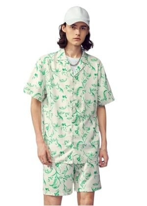 Fashion Men Relaxed Fit Rayon Night Wear Set – Green