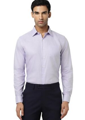 Formal Checkered Shirt for Men| Premium Cotton| Full Sleeves| Slim Fit |Breathable Fabric – Lavender