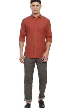 Formal Checkered Shirt for Men| Premium Cotton| Full Sleeves| Slim Fit |Breathable Fabric – Orange