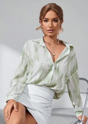 Shirts for Women – Korean Style Long Sleeve Oversized Button Down | Plus Size Workwear Top for Office & Casual Wear