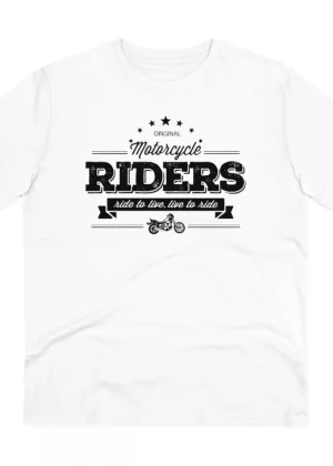 Generic Men's PC Cotton Bike Ride Design Printed T Shirt (Color: White, Thread Count: 180GSM)