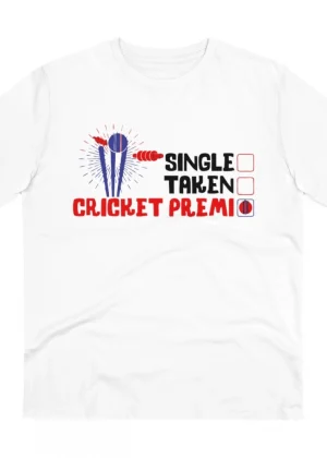 Generic Men's PC Cotton Cricket Design Printed T Shirt (Color: White, Thread Count: 180GSM)