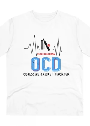 Generic Men's PC Cotton Cricket Design Printed T Shirt (Color: White, Thread Count: 180GSM)