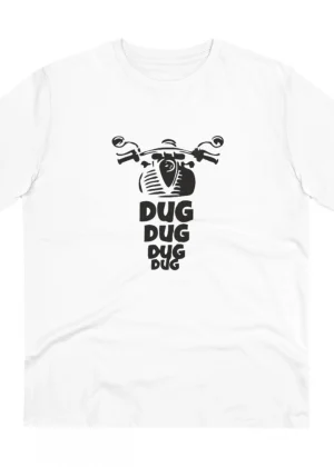 Generic Men's PC Cotton Bike Ride Design Printed T Shirt (Color: White, Thread Count: 180GSM)