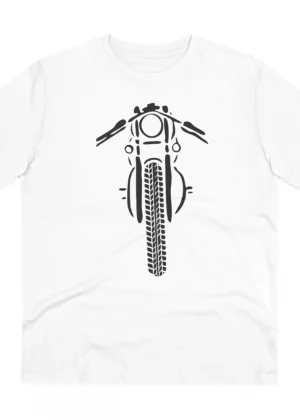 Generic Men's PC Cotton Bike Ride Design Printed T Shirt (Color: White, Thread Count: 180GSM)