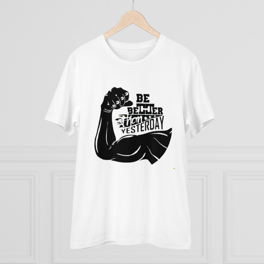 Generic Men's PC Cotton Be Beter Than Yesterday Printed T Shirt (Color: White, Thread Count: 180GSM) - Image 5