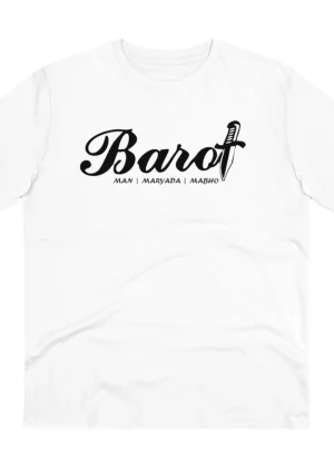Generic Men's PC Cotton Cast Design Barot Printed T Shirt (Color: White, Thread Count: 180GSM)