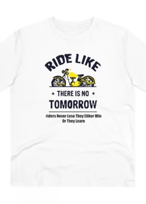 Generic Men's PC Cotton Bike Ride Design Printed T Shirt (Color: White, Thread Count: 180GSM)