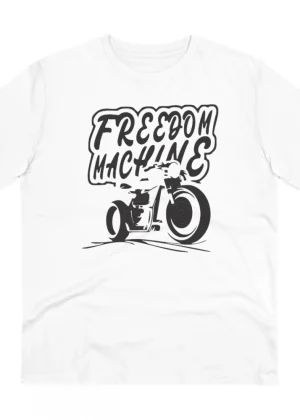 Generic Men's PC Cotton Bike Ride Design Printed T Shirt (Color: White, Thread Count: 180GSM)