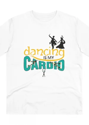 Generic Men's PC Cotton Dancing Is My Cardio Printed T Shirt (Color: White, Thread Count: 180GSM)