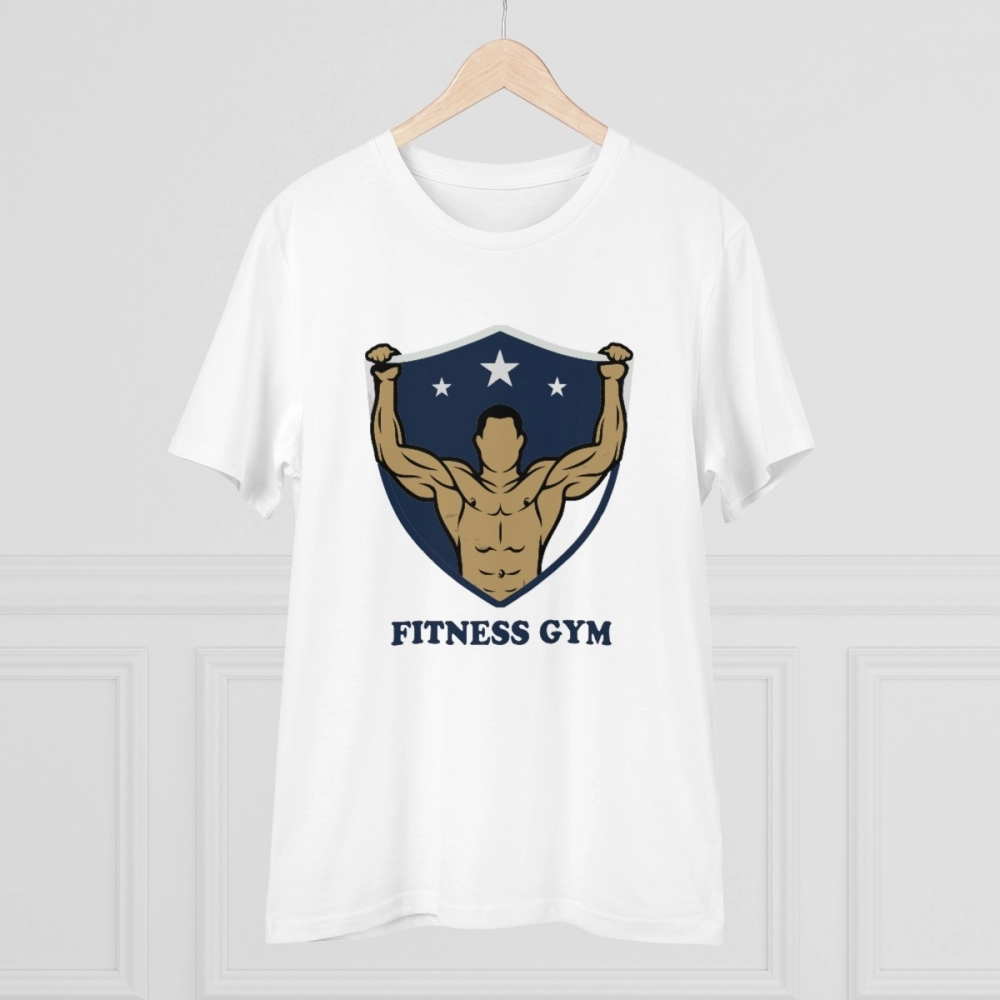 Generic Men's PC Cotton Fittnes Gym Printed T Shirt (Color: White, Thread Count: 180GSM) - Image 5