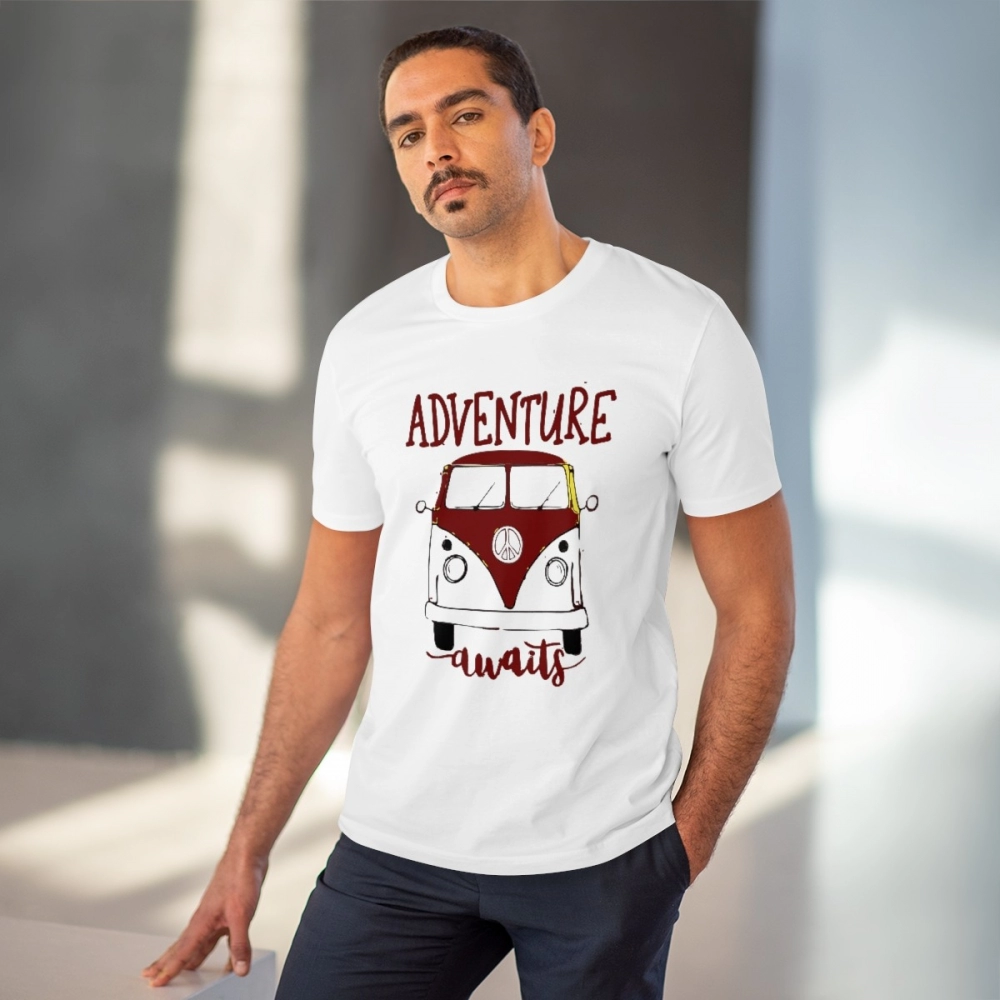 Generic Men's PC Cotton Explore The Unseen Printed T Shirt (Color: White, Thread Count: 180GSM) - Image 2