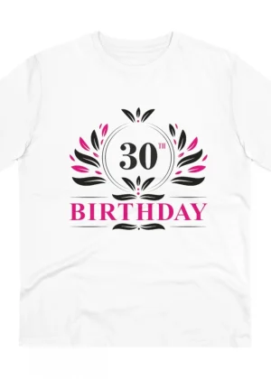 Generic Men's PC Cotton 30th Birthday Printed T Shirt (Color: White, Thread Count: 180GSM)