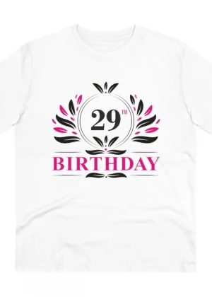 Generic Men's PC Cotton 29th Birthday Printed T Shirt (Color: White, Thread Count: 180GSM)