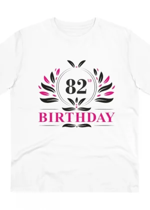 Generic Men's PC Cotton 82nd Birthday Printed T Shirt (Color: White, Thread Count: 180GSM)