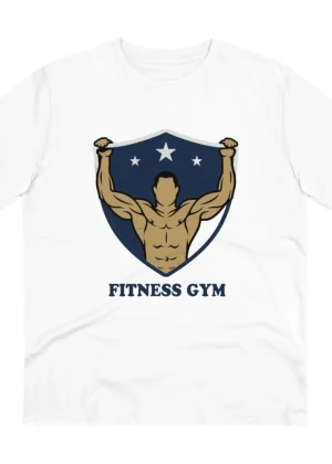 Generic Men's PC Cotton Fittnes Gym Printed T Shirt (Color: White, Thread Count: 180GSM)