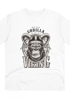 Generic Men's PC Cotton Gorila Desing Printed T Shirt (Color: White, Thread Count: 180GSM)