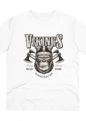 Generic Men's PC Cotton Gorila Desing Printed T Shirt (Color: White, Thread Count: 180GSM)