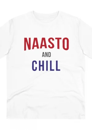 Generic Men's PC Cotton Nasto And Chill Printed T Shirt (Color: White, Thread Count: 180GSM)