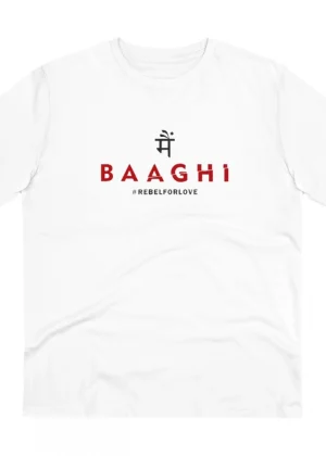 Generic Men's PC Cotton Me Bhaghi Printed T Shirt (Color: White, Thread Count: 180GSM)