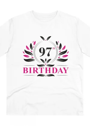 Generic Men's PC Cotton 97th Birthday Printed T Shirt (Color: White, Thread Count: 180GSM)