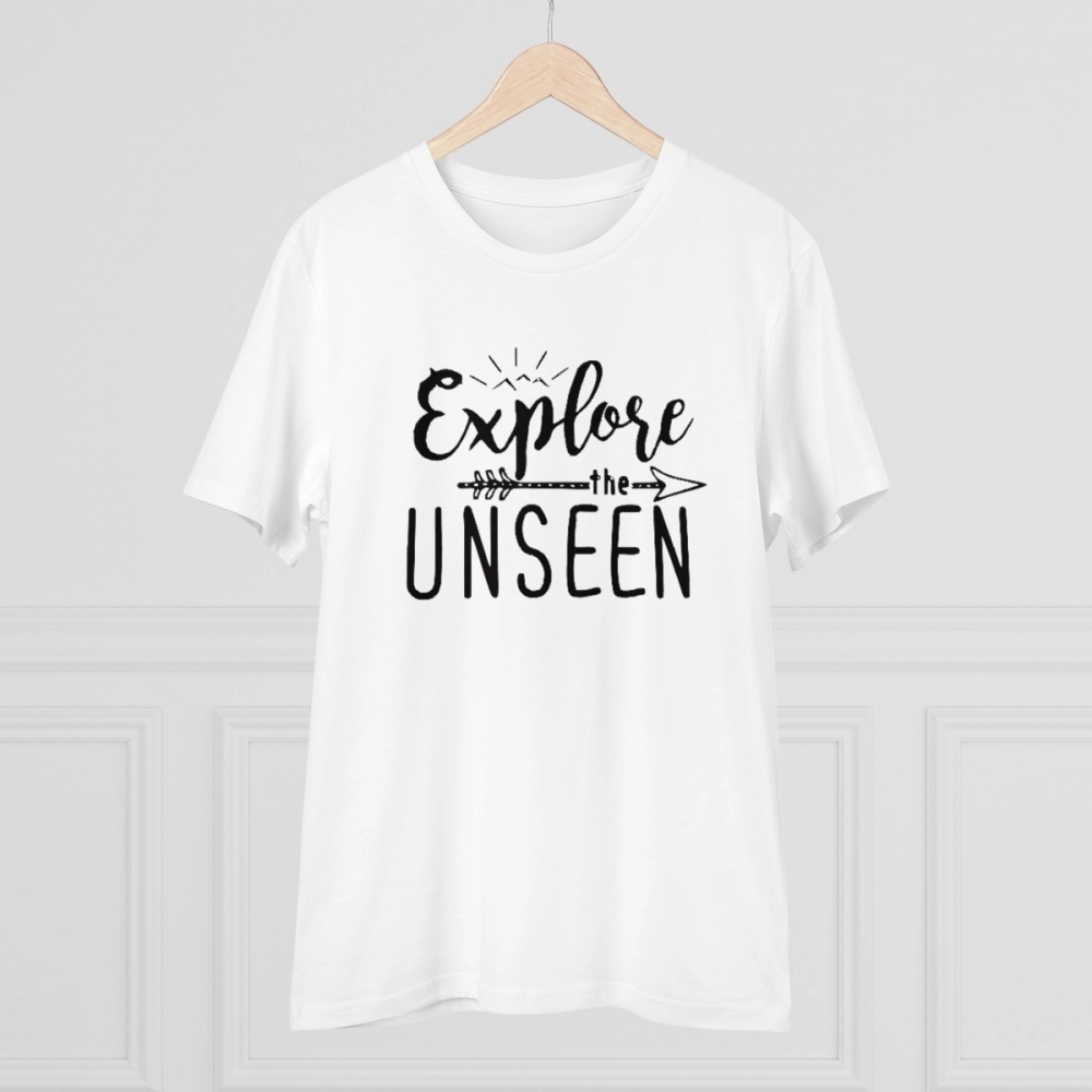Generic Men's PC Cotton Explore The Unseen Printed T Shirt (Color: White, Thread Count: 180GSM) - Image 5