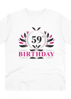 Generic Men's PC Cotton 59th Birthday Printed T Shirt (Color: White, Thread Count: 180GSM)