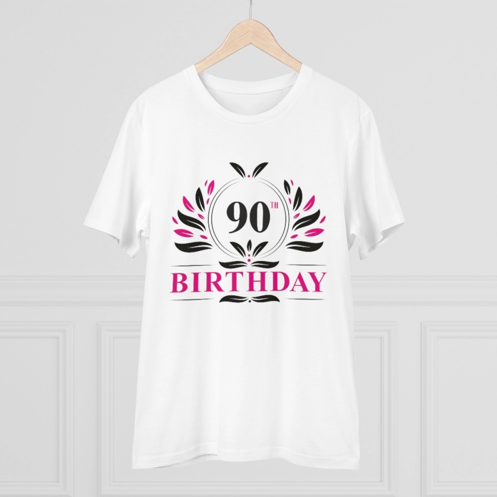 Generic Men's PC Cotton 90th Birthday Printed T Shirt (Color: White, Thread Count: 180GSM) - Image 5