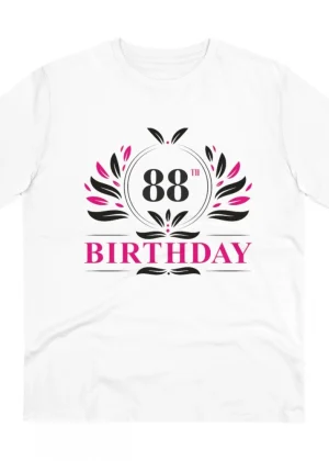 Generic Men's PC Cotton 88th Birthday Printed T Shirt (Color: White, Thread Count: 180GSM)