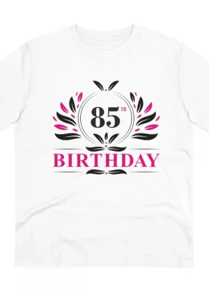 Generic Men's PC Cotton 85th Birthday Printed T Shirt (Color: White, Thread Count: 180GSM)