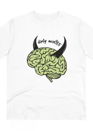 Generic Men's PC Cotton Dirty Minddid Printed T Shirt (Color: White, Thread Count: 180GSM)