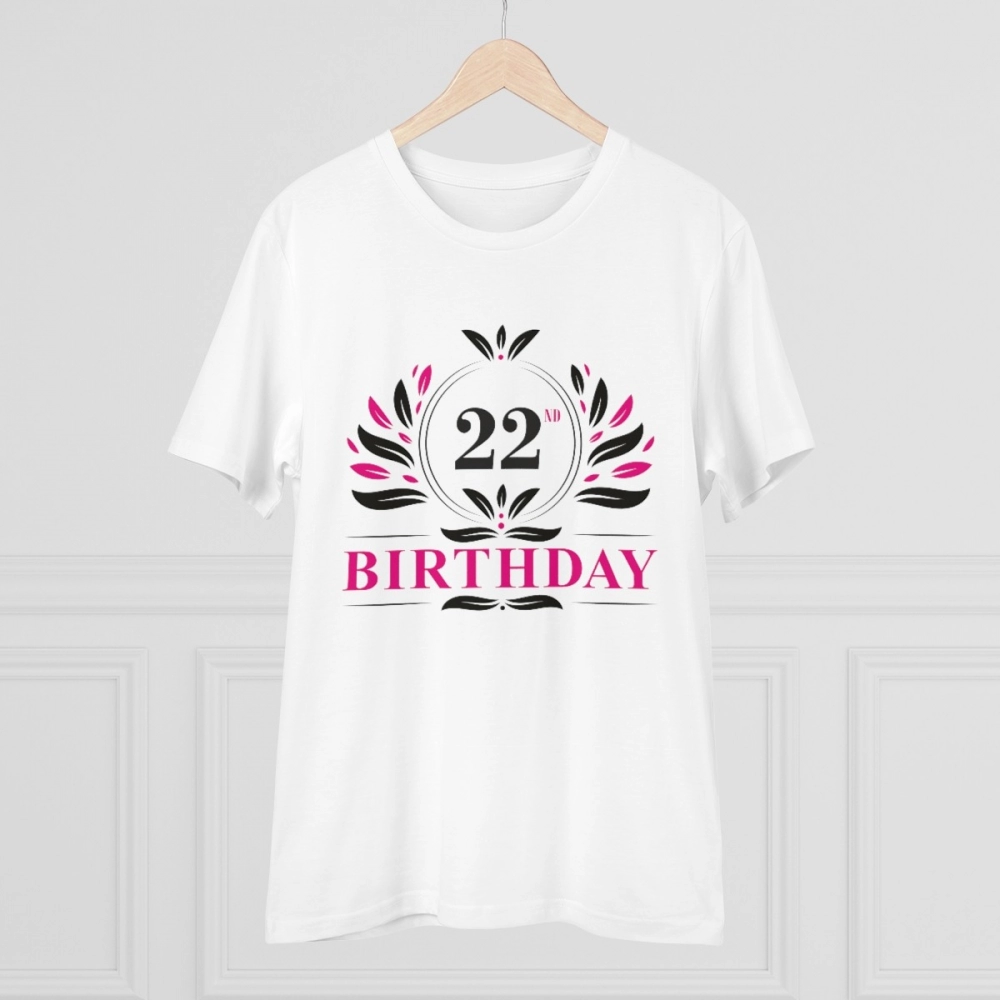 Generic Men's PC Cotton 22nd Birthday Printed T Shirt (Color: White, Thread Count: 180GSM) - Image 5