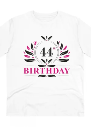 Generic Men's PC Cotton 44th Birthday Printed T Shirt (Color: White, Thread Count: 180GSM)