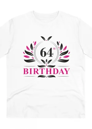 Generic Men's PC Cotton 64th Birthday Printed T Shirt (Color: White, Thread Count: 180GSM)