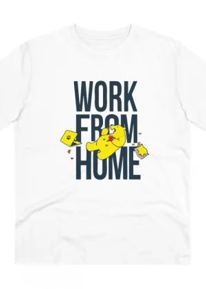 Generic Men's PC Cotton Work From Home Desing Printed T Shirt (Color: White, Thread Count: 180GSM)