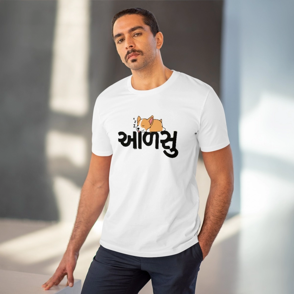 Generic Men's PC Cotton Aadsu Printed T Shirt (Color: White, Thread Count: 180GSM) - Image 2