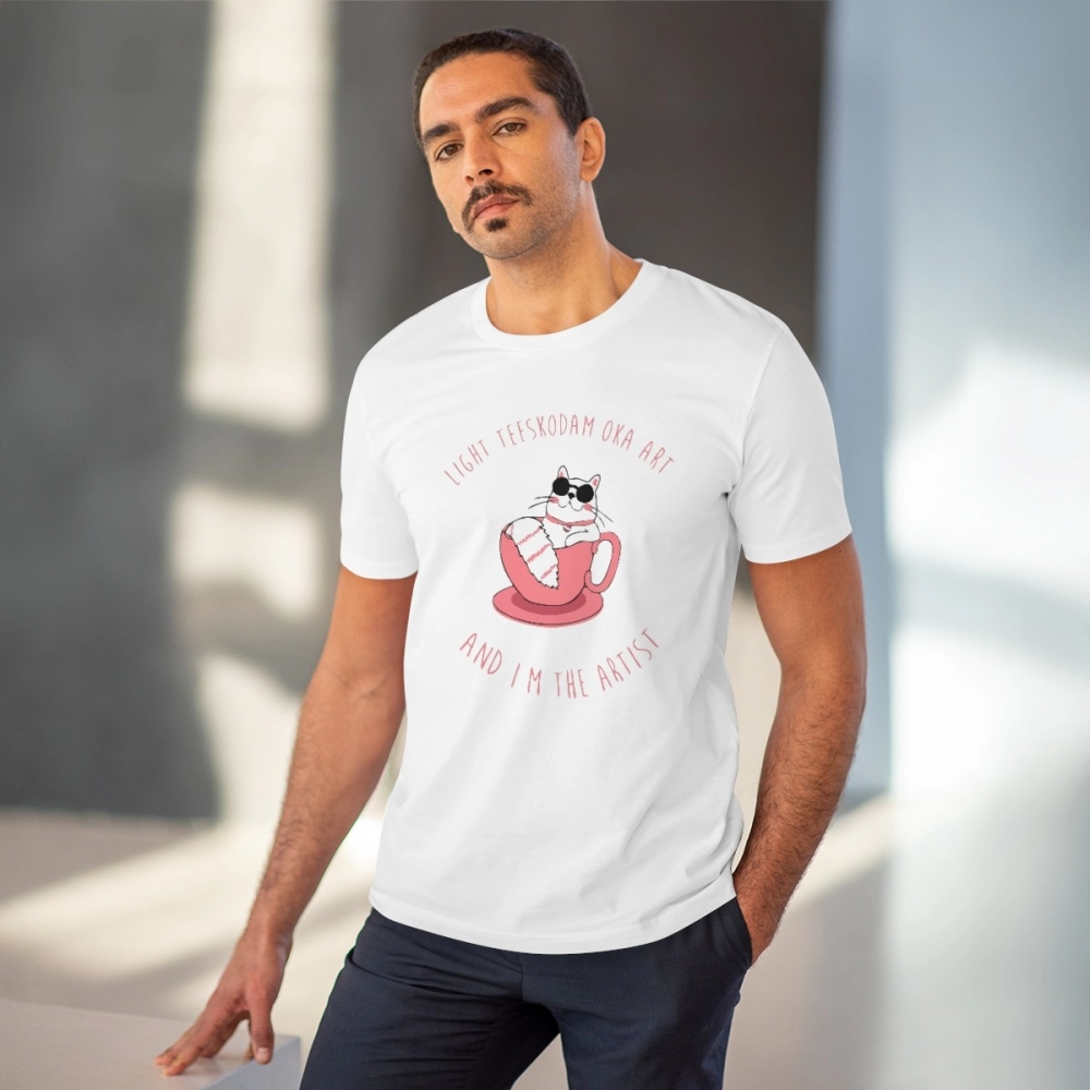 Generic Men's PC Cotton Telugu Desing Printed T Shirt (Color: White, Thread Count: 180GSM) - Image 2