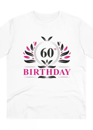 Generic Men's PC Cotton 60th Birthday Printed T Shirt (Color: White, Thread Count: 180GSM)