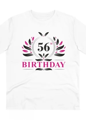 Generic Men's PC Cotton 56th Birthday Printed T Shirt (Color: White, Thread Count: 180GSM)