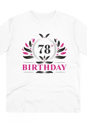 Generic Men's PC Cotton 78th Birthday Printed T Shirt (Color: White, Thread Count: 180GSM)