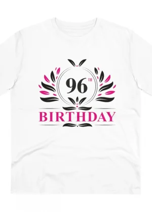 Generic Men's PC Cotton 96th Birthday Printed T Shirt (Color: White, Thread Count: 180GSM)