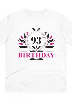 Generic Men's PC Cotton 93rd Birthday Printed T Shirt (Color: White, Thread Count: 180GSM)