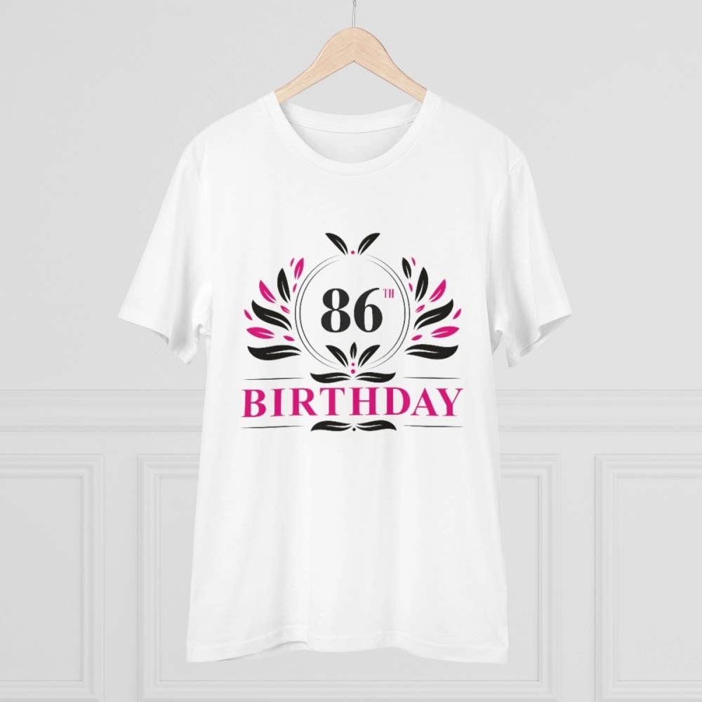 Generic Men's PC Cotton 86th Birthday Printed T Shirt (Color: White, Thread Count: 180GSM) - Image 5