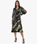 Womens Polyester Fit and Flare Maxi Dress