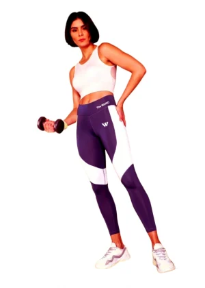Generic Women's Polyster Solid Sport Leggings (Purple)