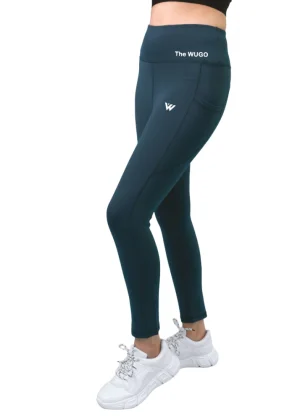 Generic Women's Polyster Solid Sport Leggings (Blue)