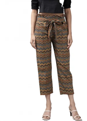 Generic Women's Casual Printed Cotton Trouser Pant (MultiColor)