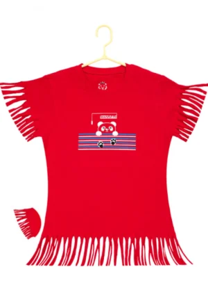 Generic Girl's Casual Short Sleeve Printed Cotton T Shirt (Red)