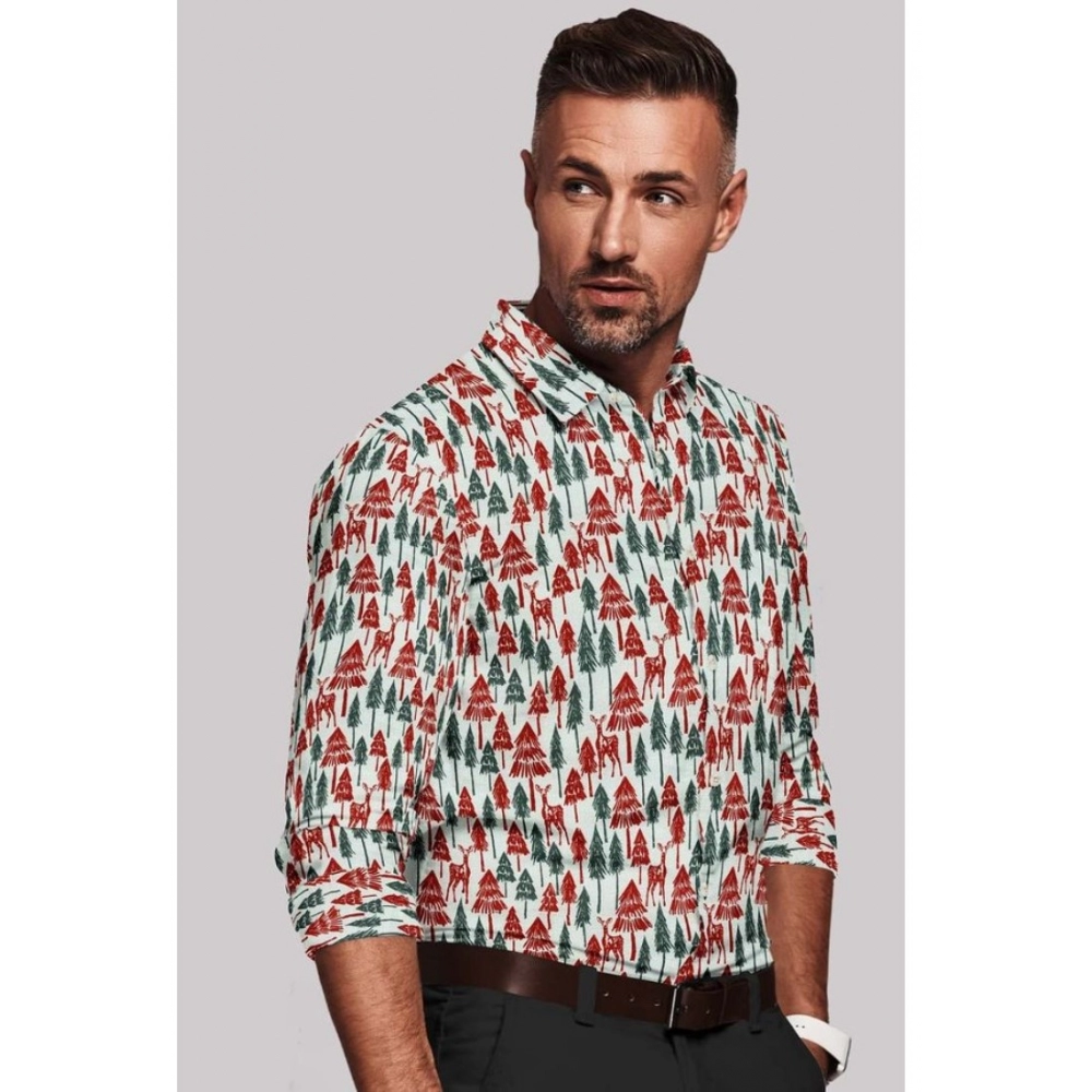 Generic Men's Cotton Blended Printed Full Sleeve Shirt (Multicolor) - Image 4