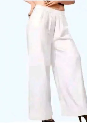 Generic Women's Casual Rayon Solid Ankle Length Palazzo (White, Free Size)